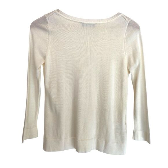 LOFT Ann Taylor Wool Blend Embellished Crewneck Long Sleeve Top Women's Size SP - Picture 2 of 6